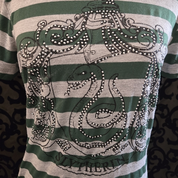 Universal Studios Wizarding World Of Harry Potter Slytherin Studded Shirt XL - Picture 2 of 5